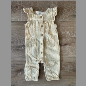 Carter's Yellow & White Striped Romper
